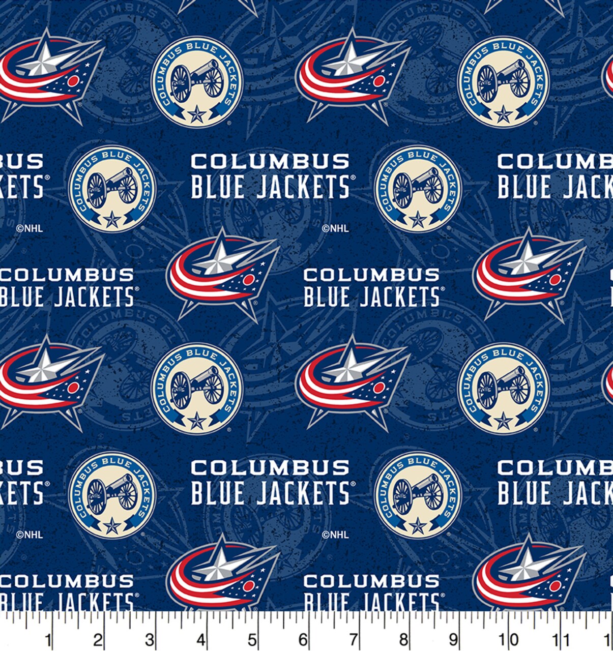 Sykel Enterprises NHL Team Cotton Fabric-Columbus Blue Jackets Tone on Tone Cotton Quilting Fabric